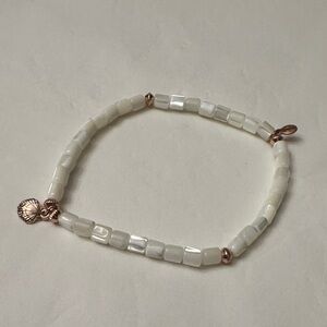 Elegant White Beaded Anklet Alex and Ani